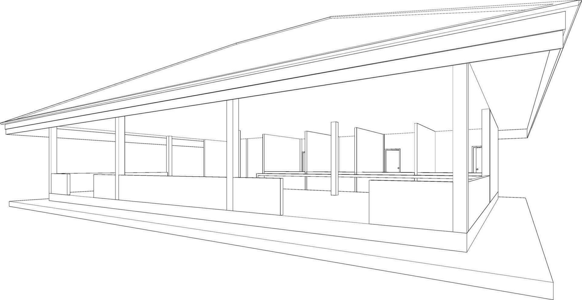 3d illustration av byggnad projekt vektor