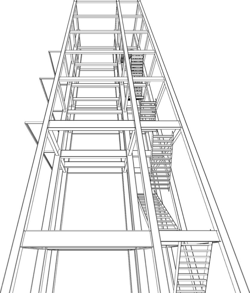 3d Illustration von Gebäude Struktur vektor