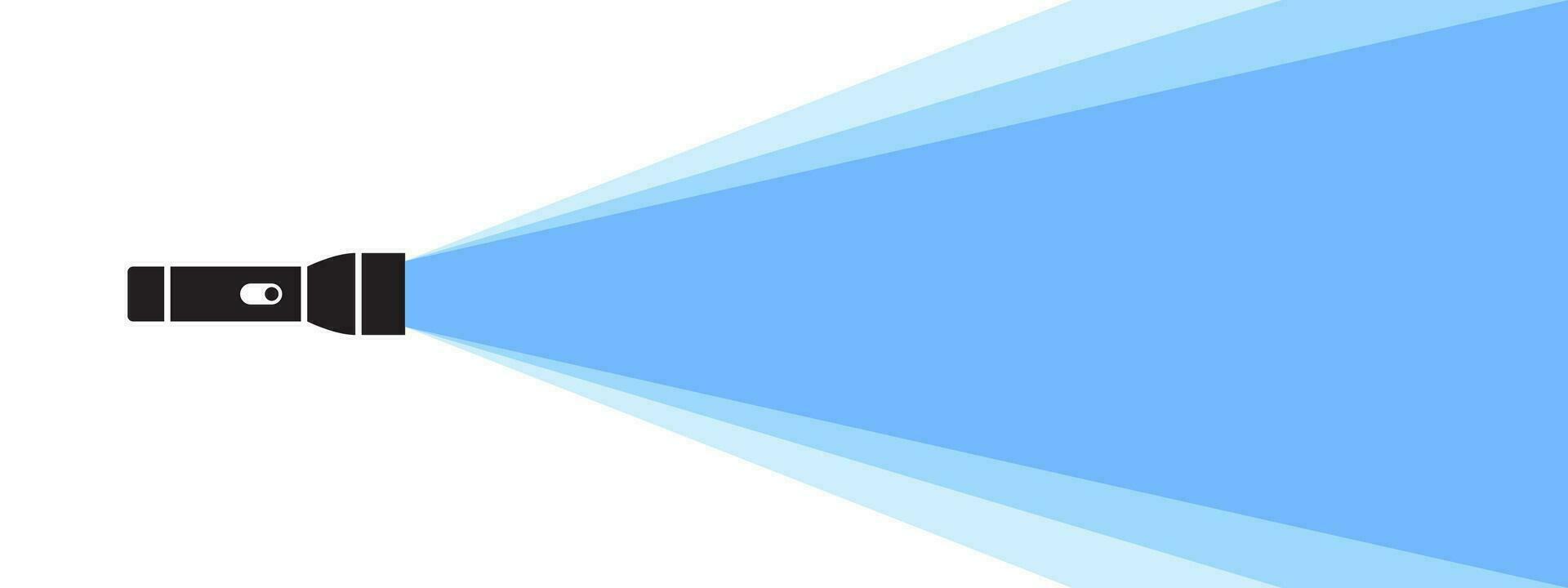 Taschenlampe Illustration. eben Taschenlampe. Banner oder Hintergrund. Vektor skalierbar Grafik