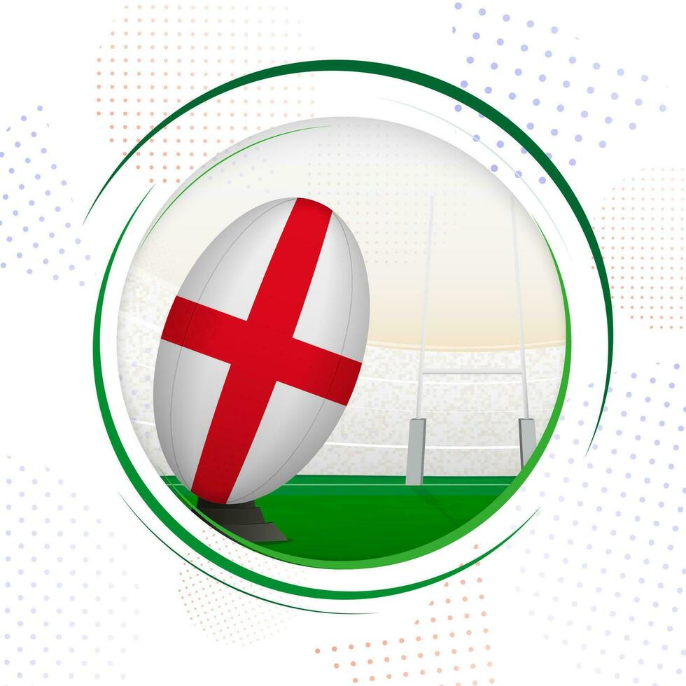 Flagge von England auf Rugby Ball. runden Rugby Symbol mit Flagge von England. vektor