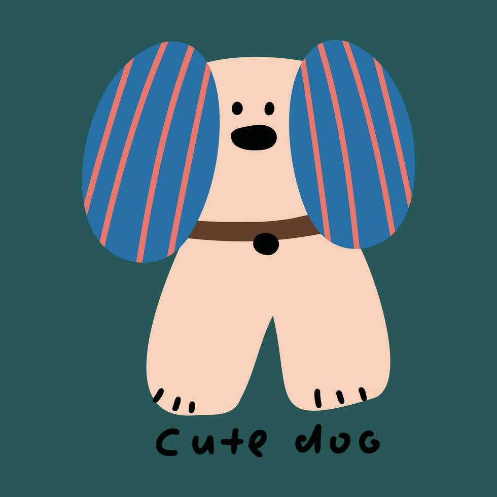 handgemalt süß Karikatur Hund Illustration vektor