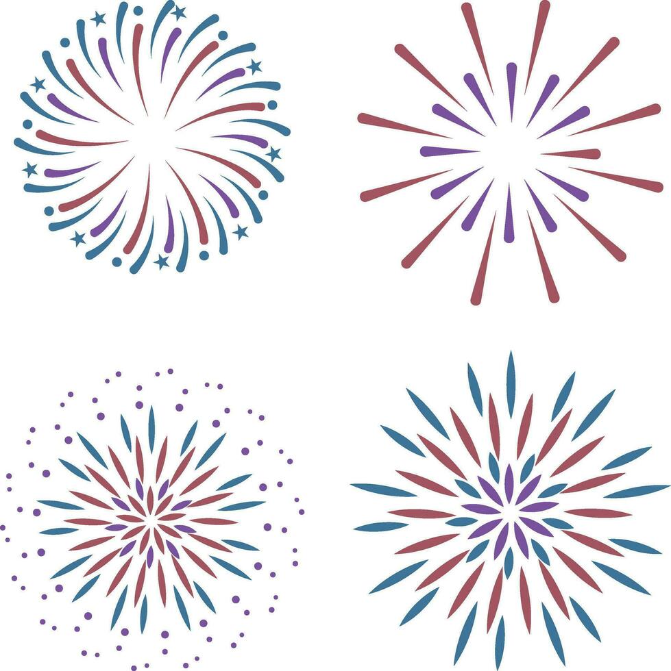 Feuerwerk Symbol Satz. isoliert auf Weiß Hintergrund. Vektor Illustration