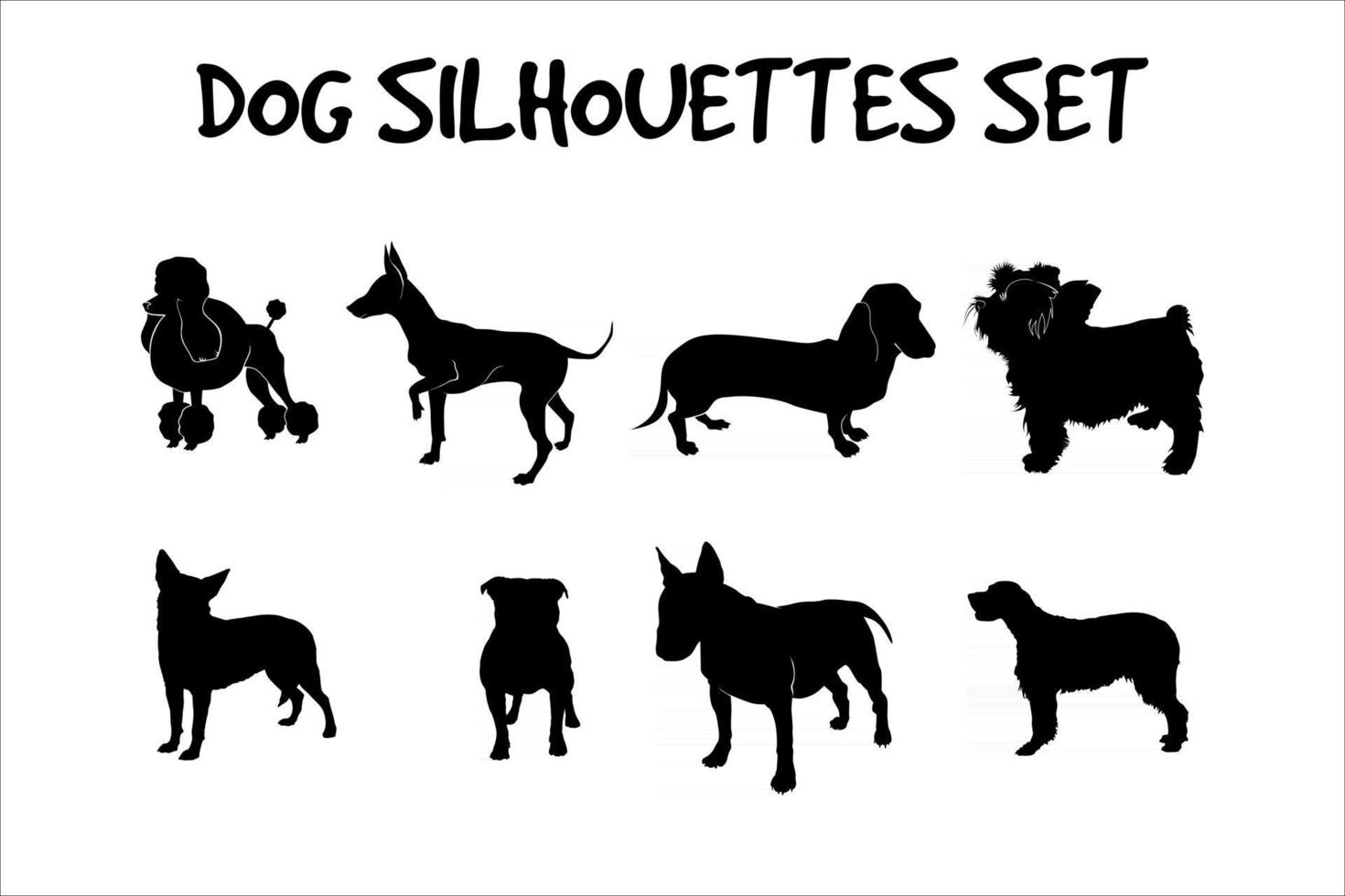 Vektor isolierte Sammlung von Silhouetten von Hunden