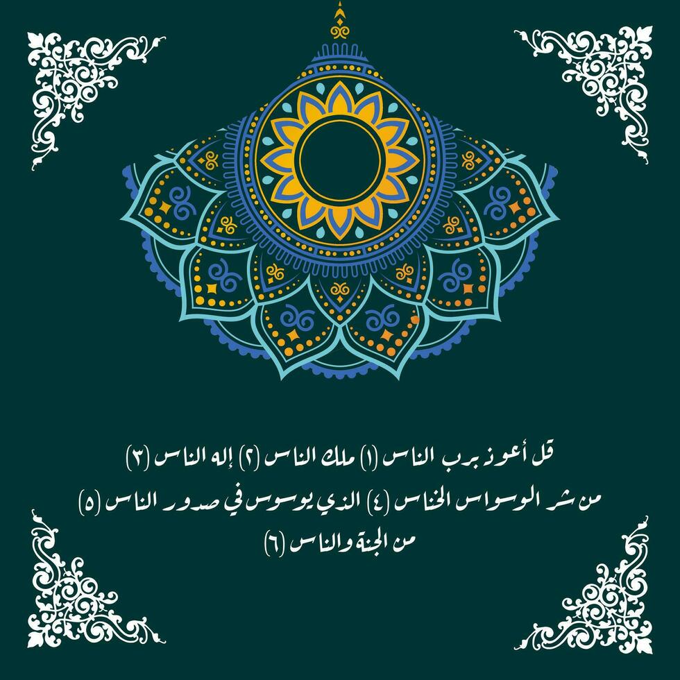 al-Koran Kalligraphie Sure al ichlas welche meint sagen Mohammed, er ist Allah, das allmächtig vektor
