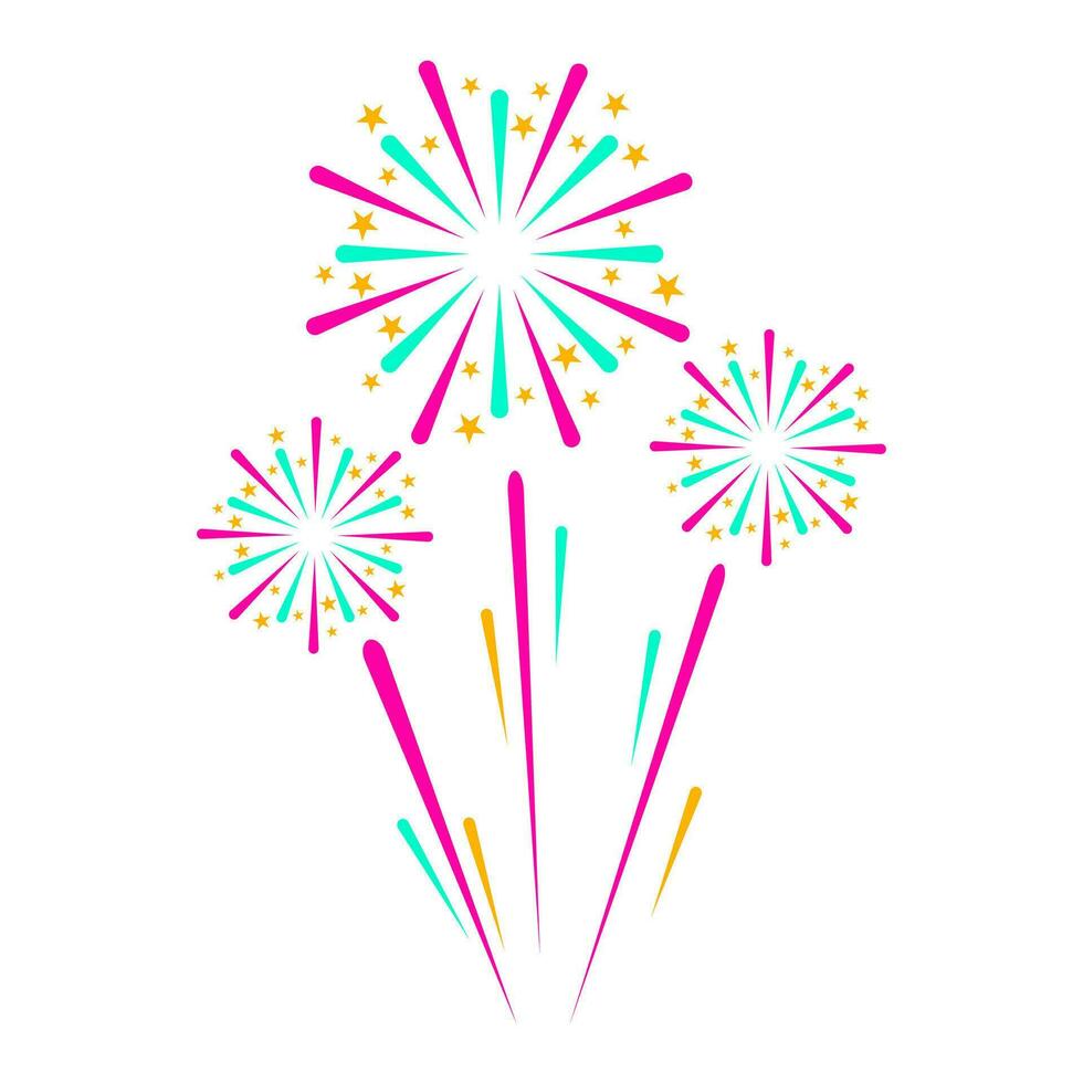 fyrverkeri Lycklig ny år element vektor . fyrverkeri festlig firande .
