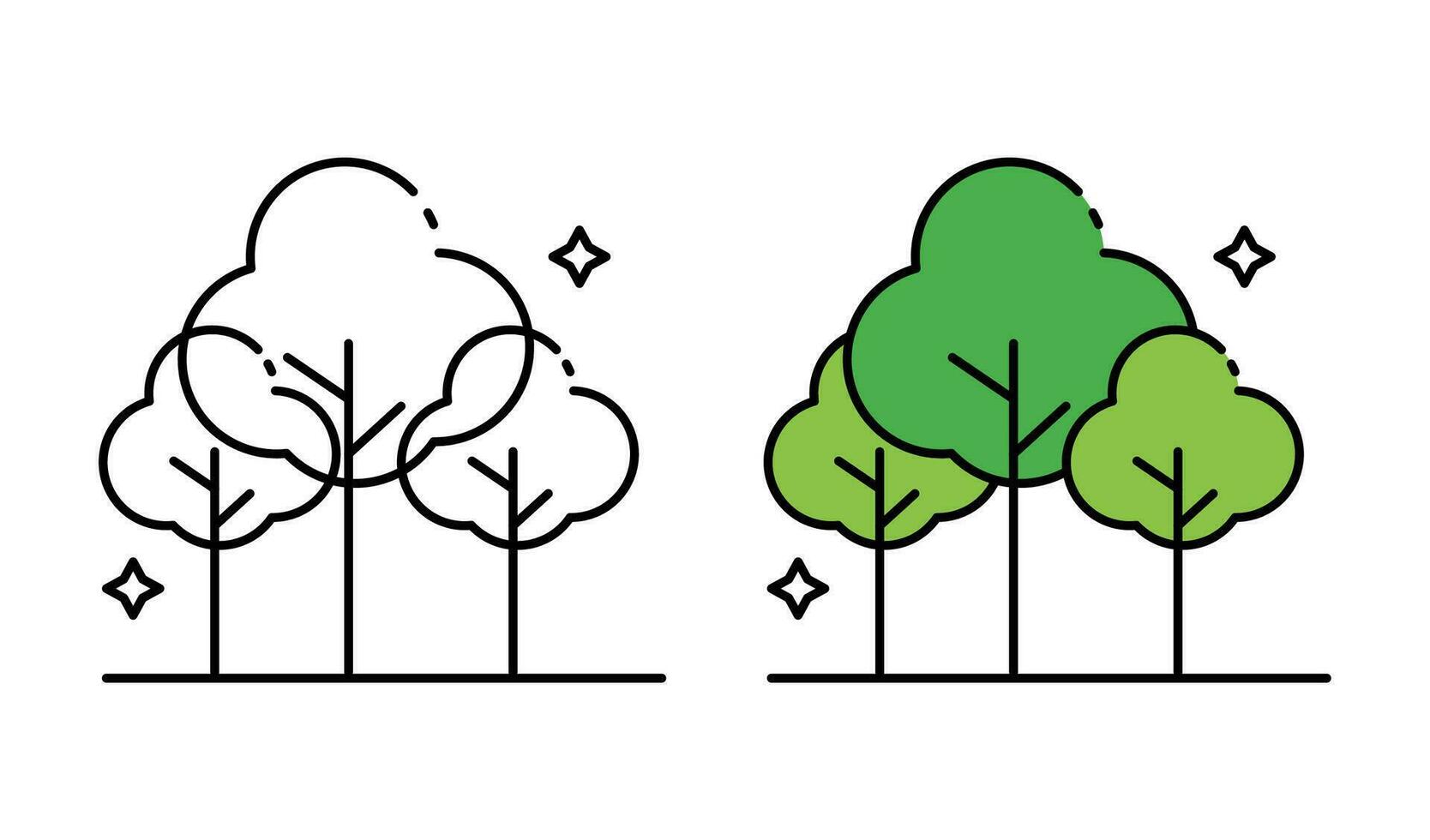 skog ikon element vektor . träd ikon .