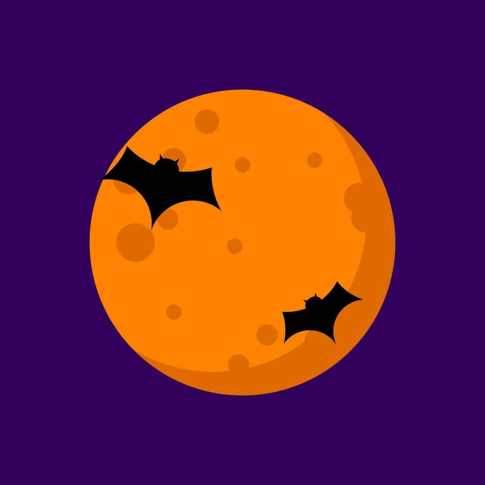 halloween fladdermus måne element vektor