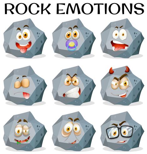 Rock med olika ansiktsuttryck vektor