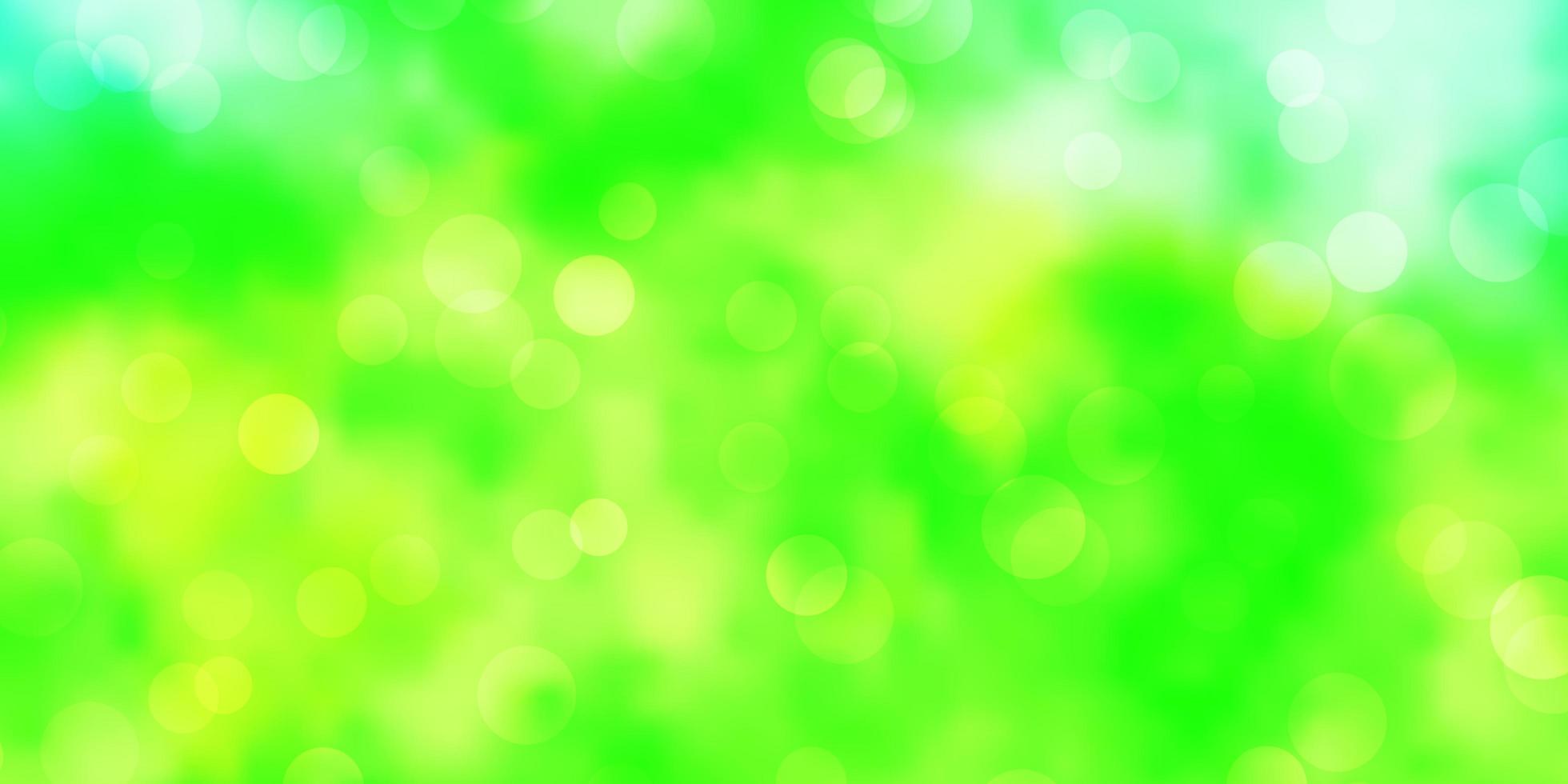 hellgrüner, gelber Vektorhintergrund mit Punkten. vektor