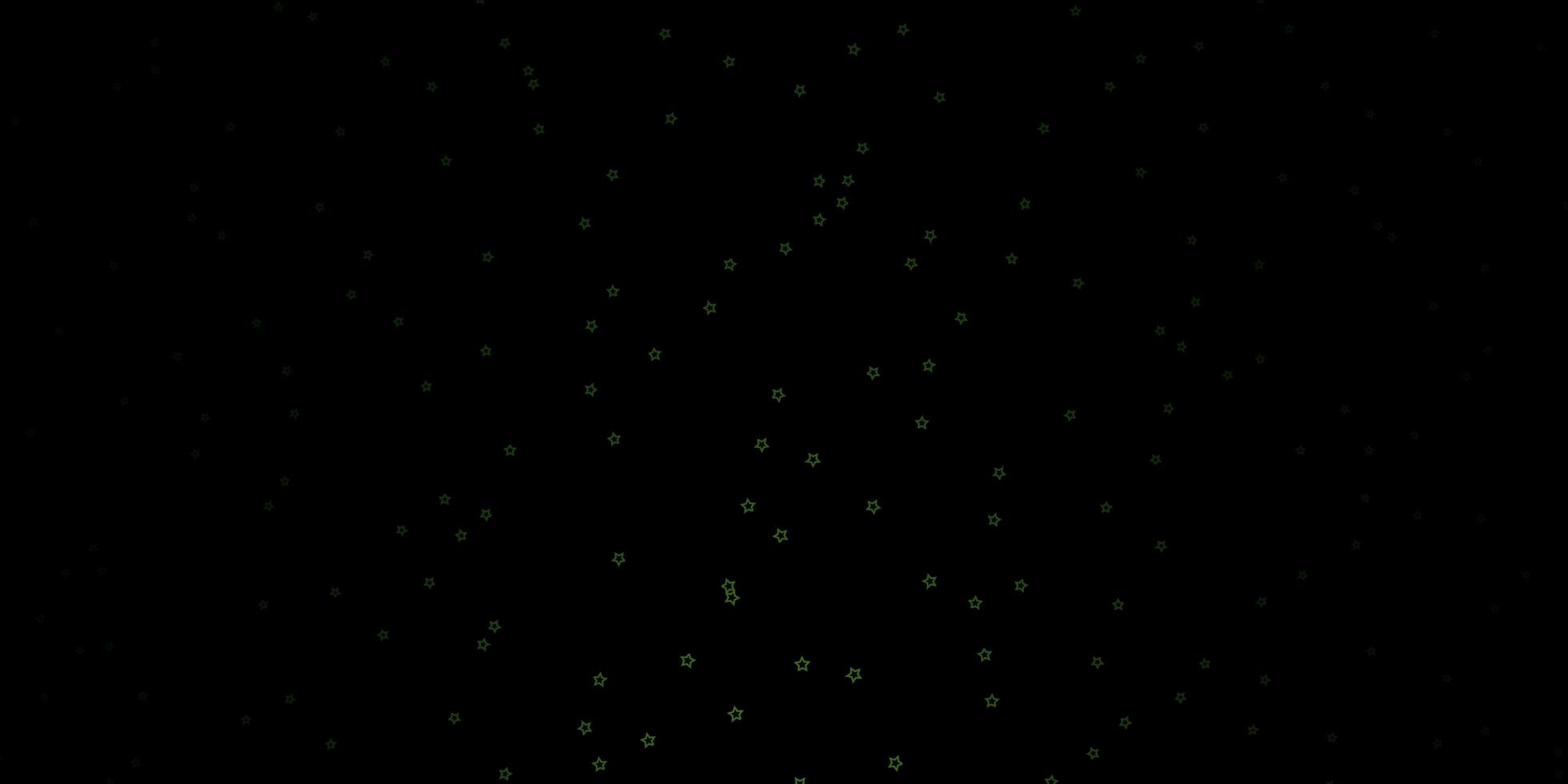 mörkgrön vektorlayout med ljusa stjärnor. vektor