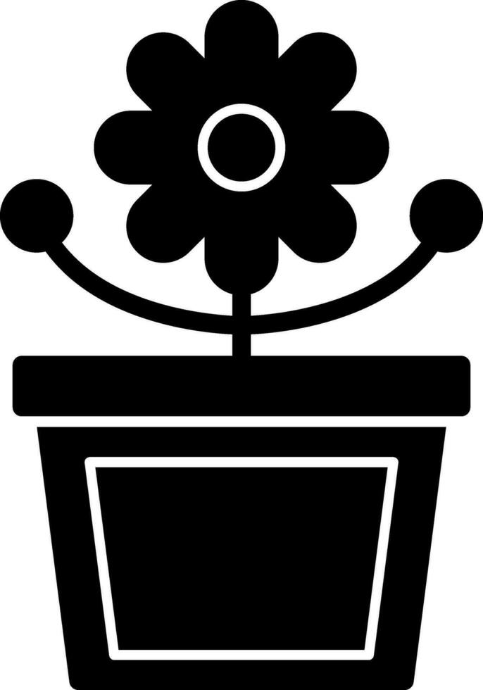 Blumentopf-Vektor-Icon-Design vektor