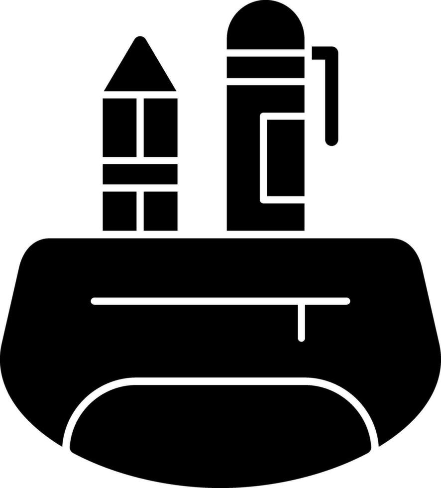 Federmäppchen-Vektor-Icon-Design vektor