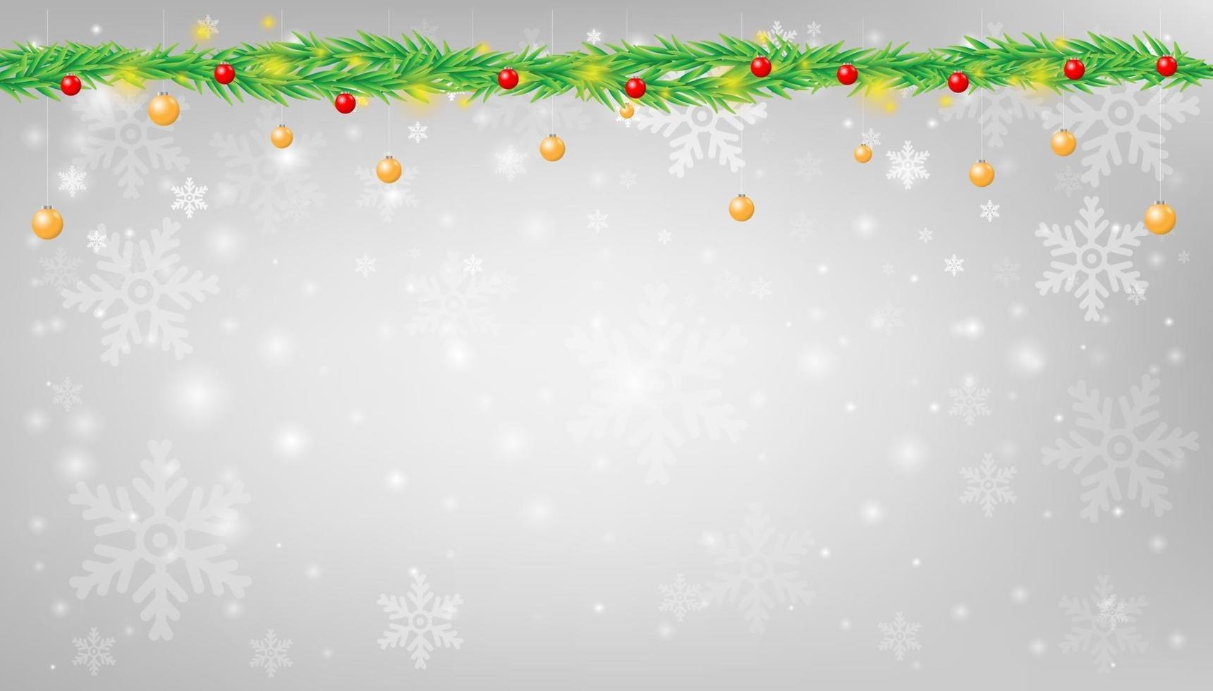 Schneeflocke mit Weihnachtsgirlandenhintergrund-Vektorillustration vektor