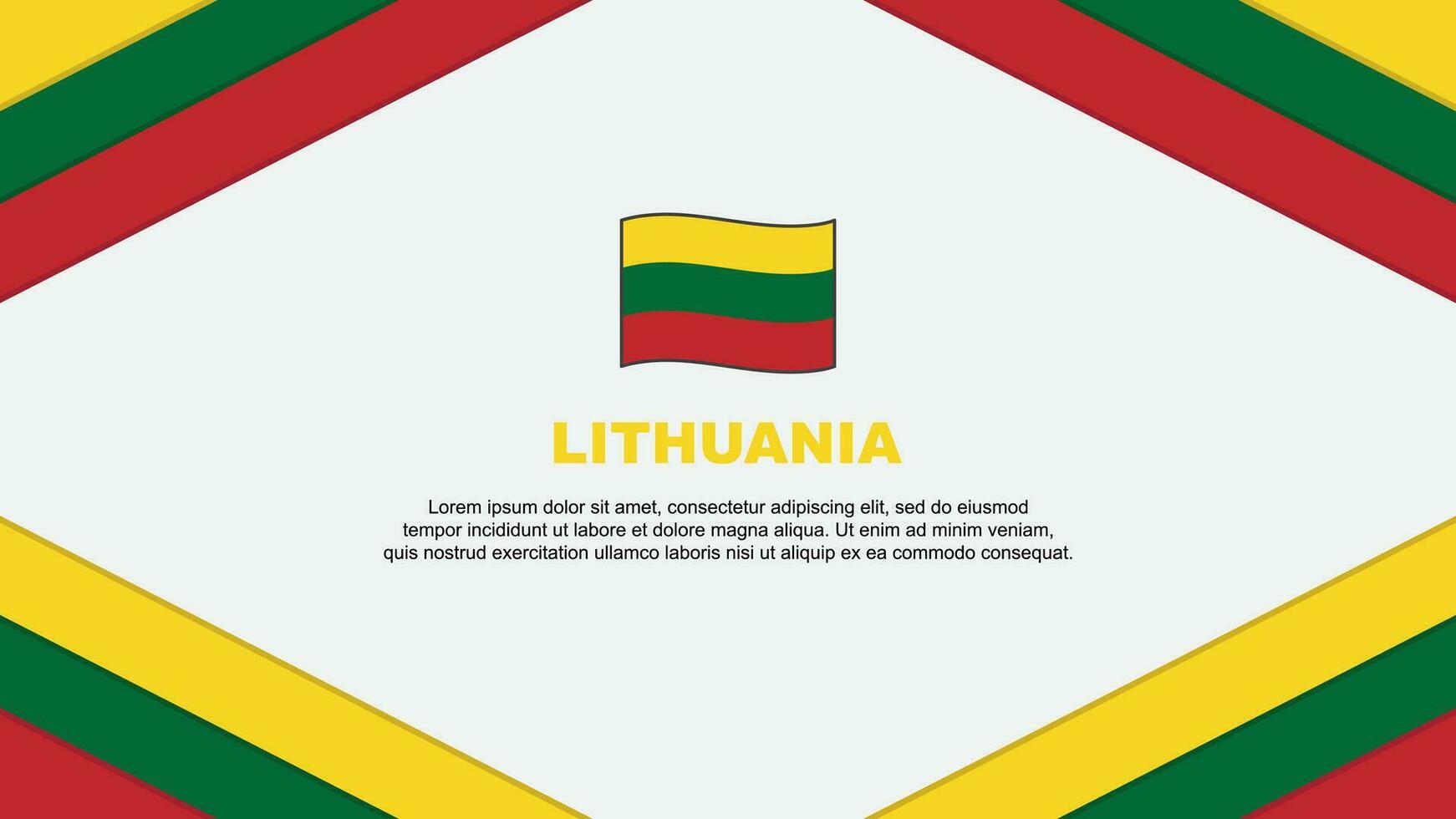 Litauen Flagge abstrakt Hintergrund Design Vorlage. Litauen Unabhängigkeit Tag Banner Karikatur Vektor Illustration. Litauen Illustration