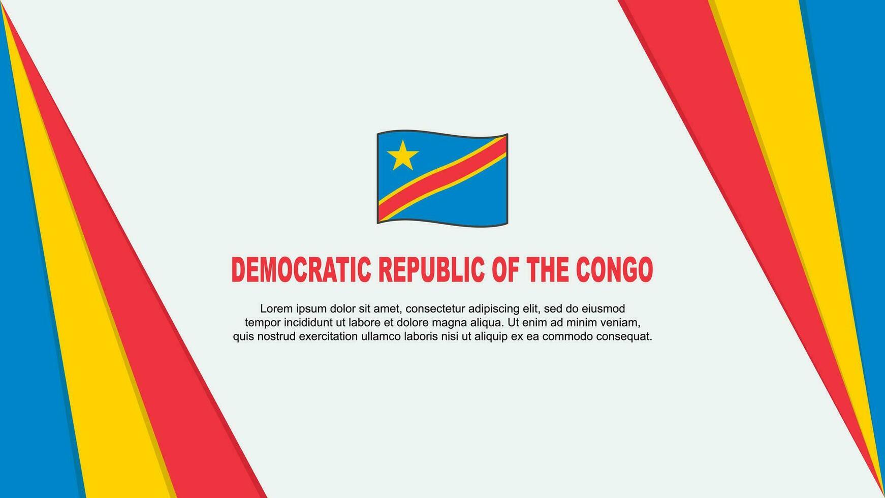 demokratisk republik av de kongo flagga abstrakt bakgrund design mall. demokratisk republik av de kongo oberoende dag baner tecknad serie vektor illustration. demokratisk republik av de kongo flagga