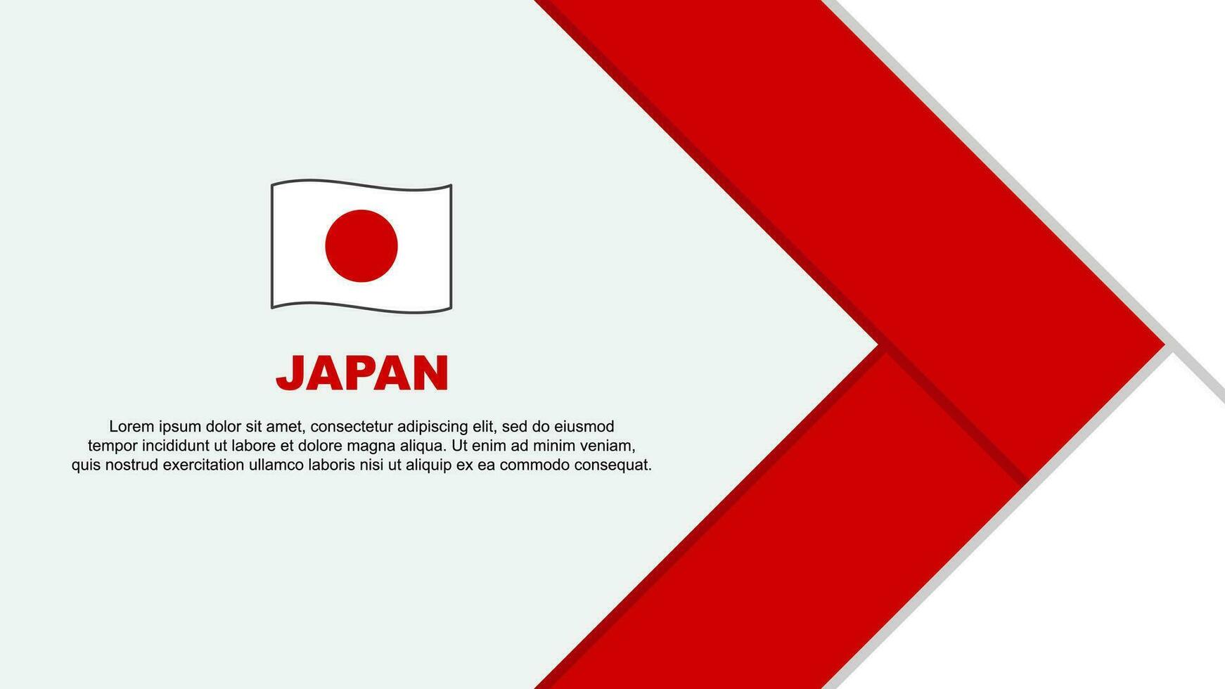 Japan Flagge abstrakt Hintergrund Design Vorlage. Japan Unabhängigkeit Tag Banner Karikatur Vektor Illustration. Japan Karikatur