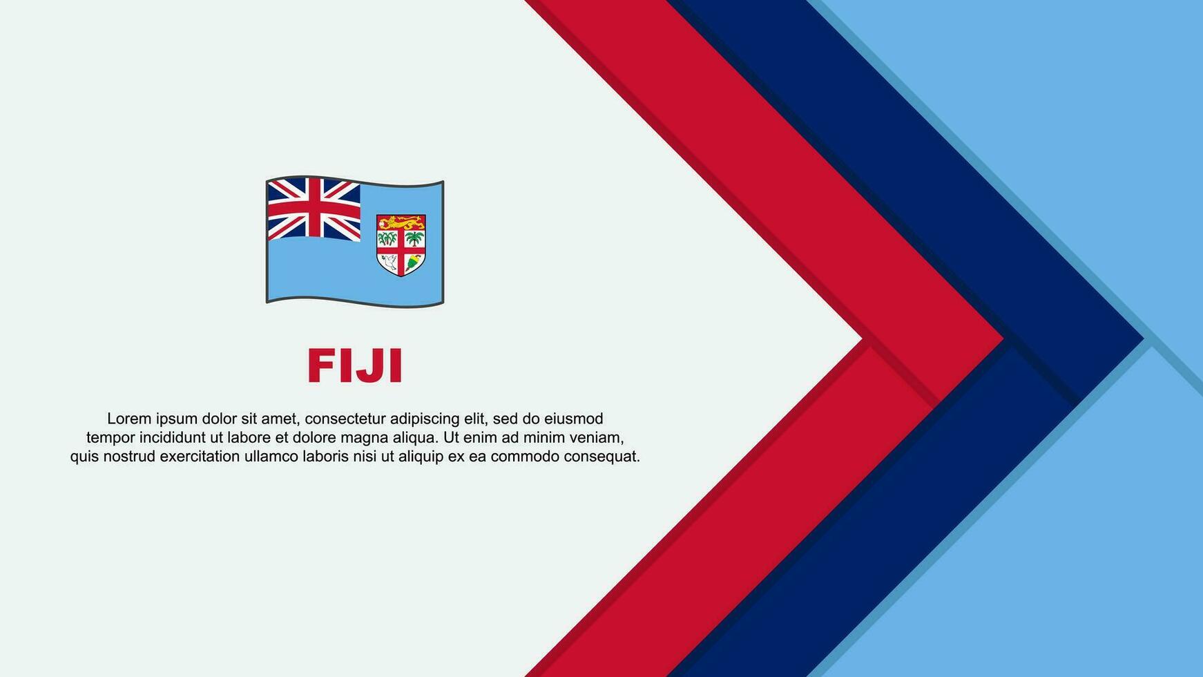 Fidschi Flagge abstrakt Hintergrund Design Vorlage. Fidschi Unabhängigkeit Tag Banner Karikatur Vektor Illustration. Fidschi Karikatur
