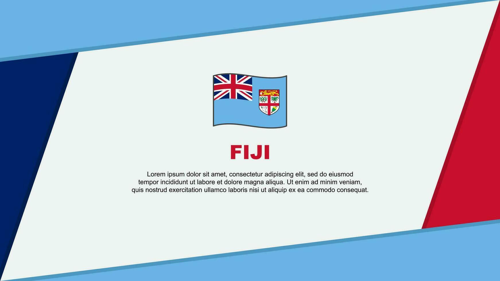 Fidschi Flagge abstrakt Hintergrund Design Vorlage. Fidschi Unabhängigkeit Tag Banner Karikatur Vektor Illustration. Fidschi Banner