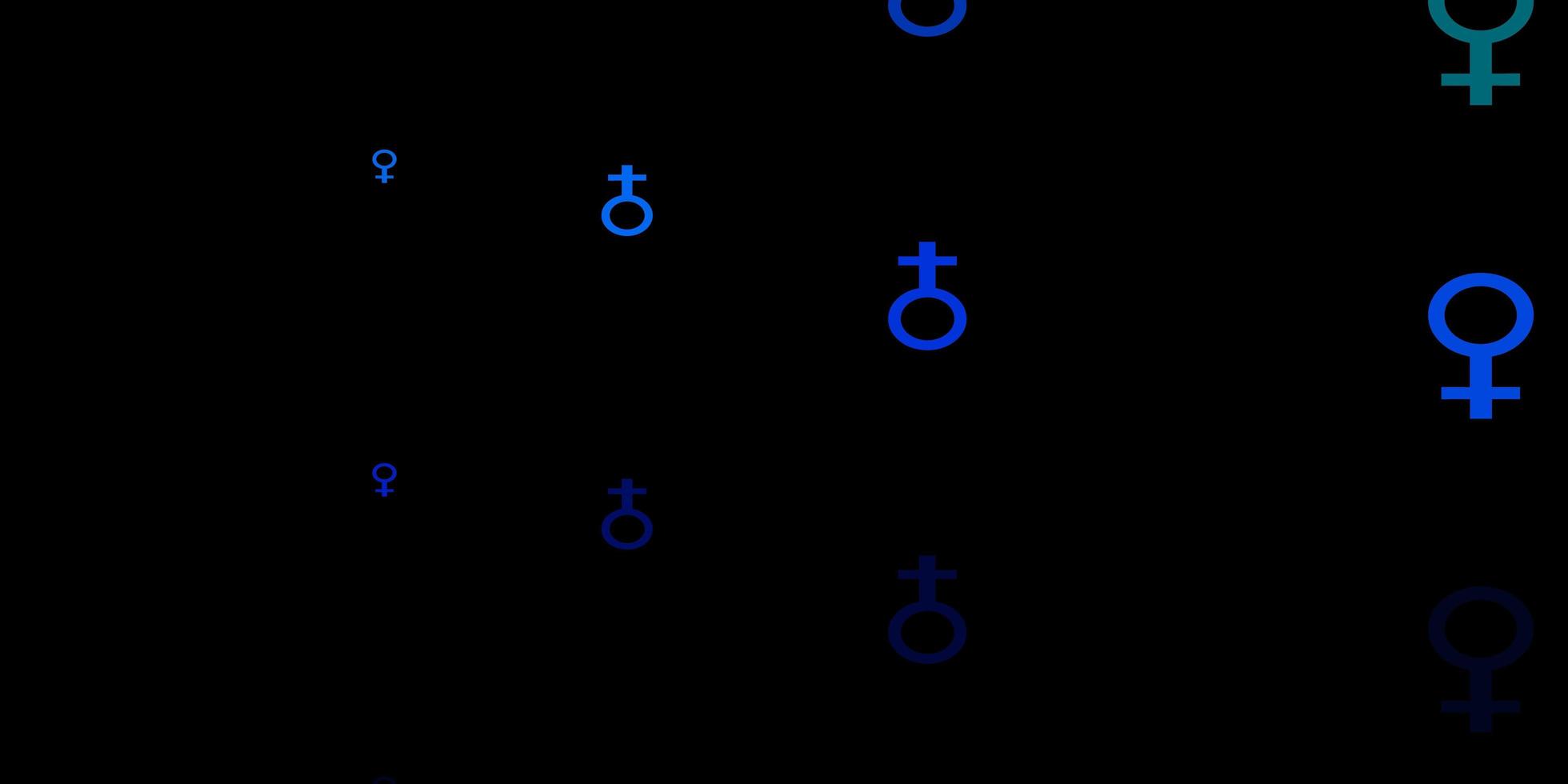 mörkblå, grön vektorstruktur med kvinnors rättighetssymboler. vektor