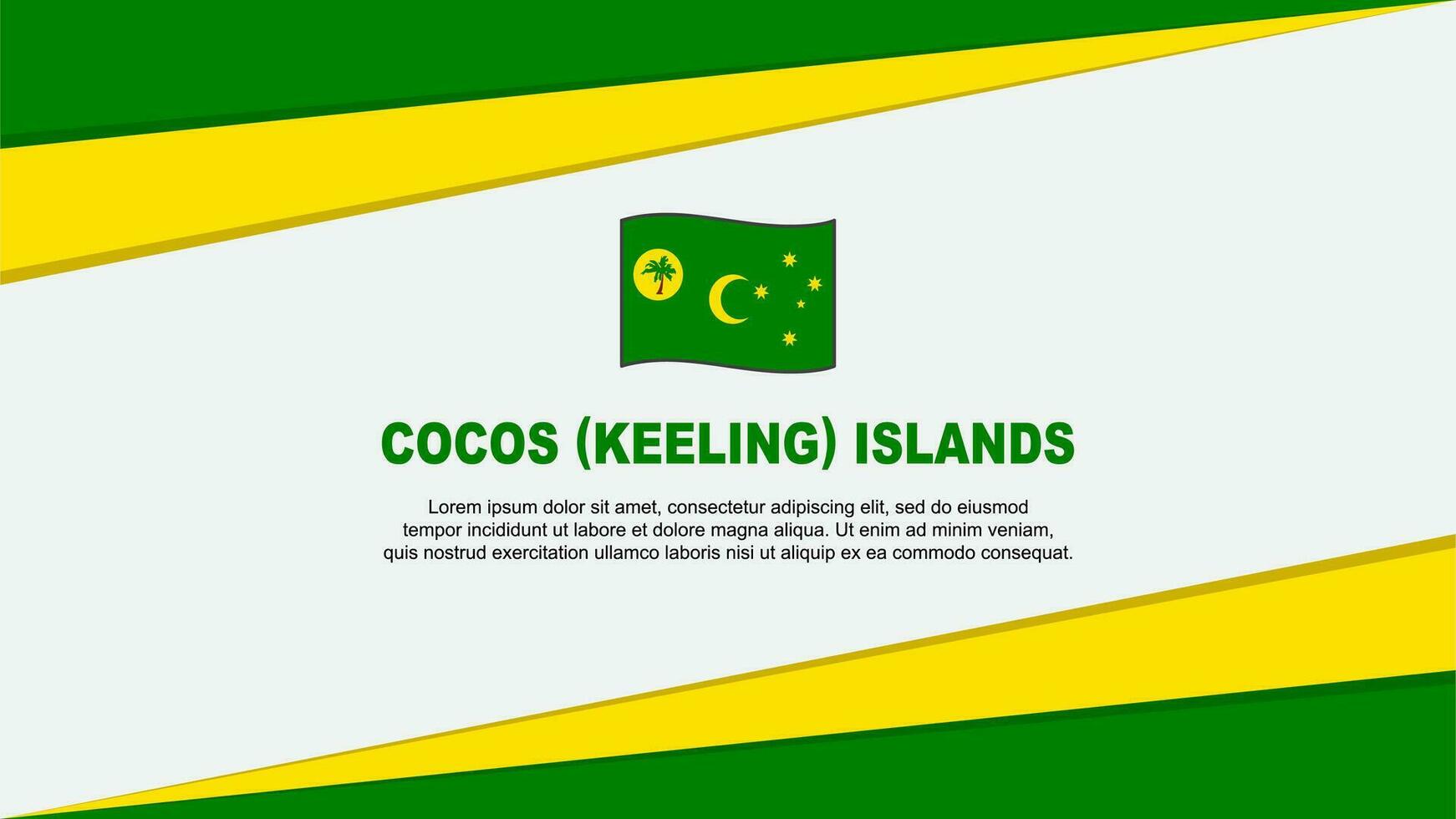cocos öar flagga abstrakt bakgrund design mall. cocos öar oberoende dag baner tecknad serie vektor illustration. cocos öar design