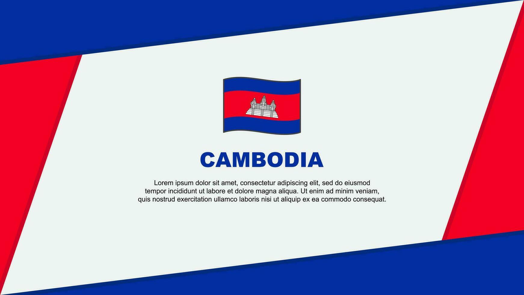 cambodia flagga abstrakt bakgrund design mall. cambodia oberoende dag baner tecknad serie vektor illustration. cambodia baner
