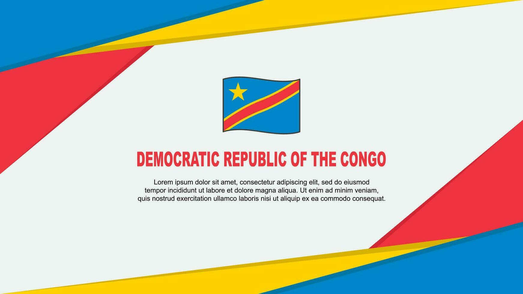 demokratisch Republik von das Kongo Flagge abstrakt Hintergrund Design Vorlage. demokratisch Republik von das Kongo Unabhängigkeit Tag Banner Karikatur Vektor Illustration. demokratisch Republik von das Kongo