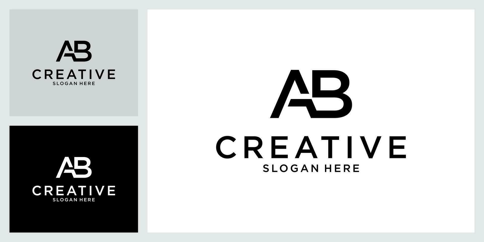ab eller ba första brev logotyp design vektor