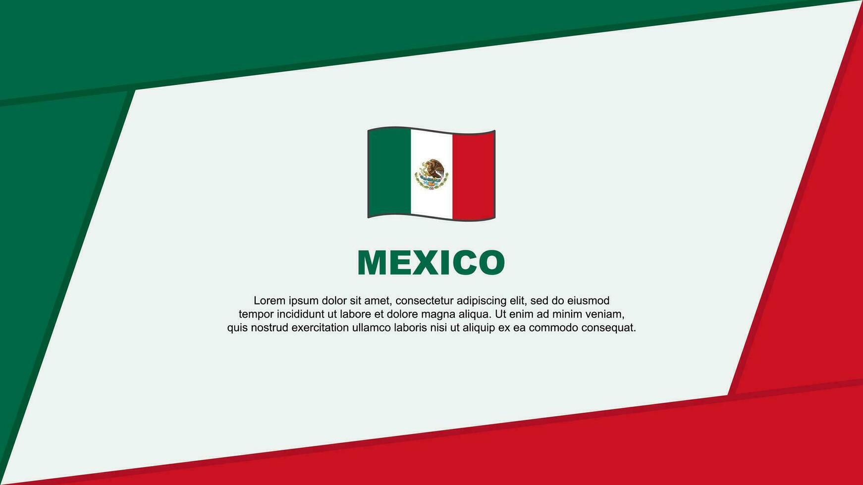 Mexiko Flagge abstrakt Hintergrund Design Vorlage. Mexiko Unabhängigkeit Tag Banner Karikatur Vektor Illustration. Mexiko Banner