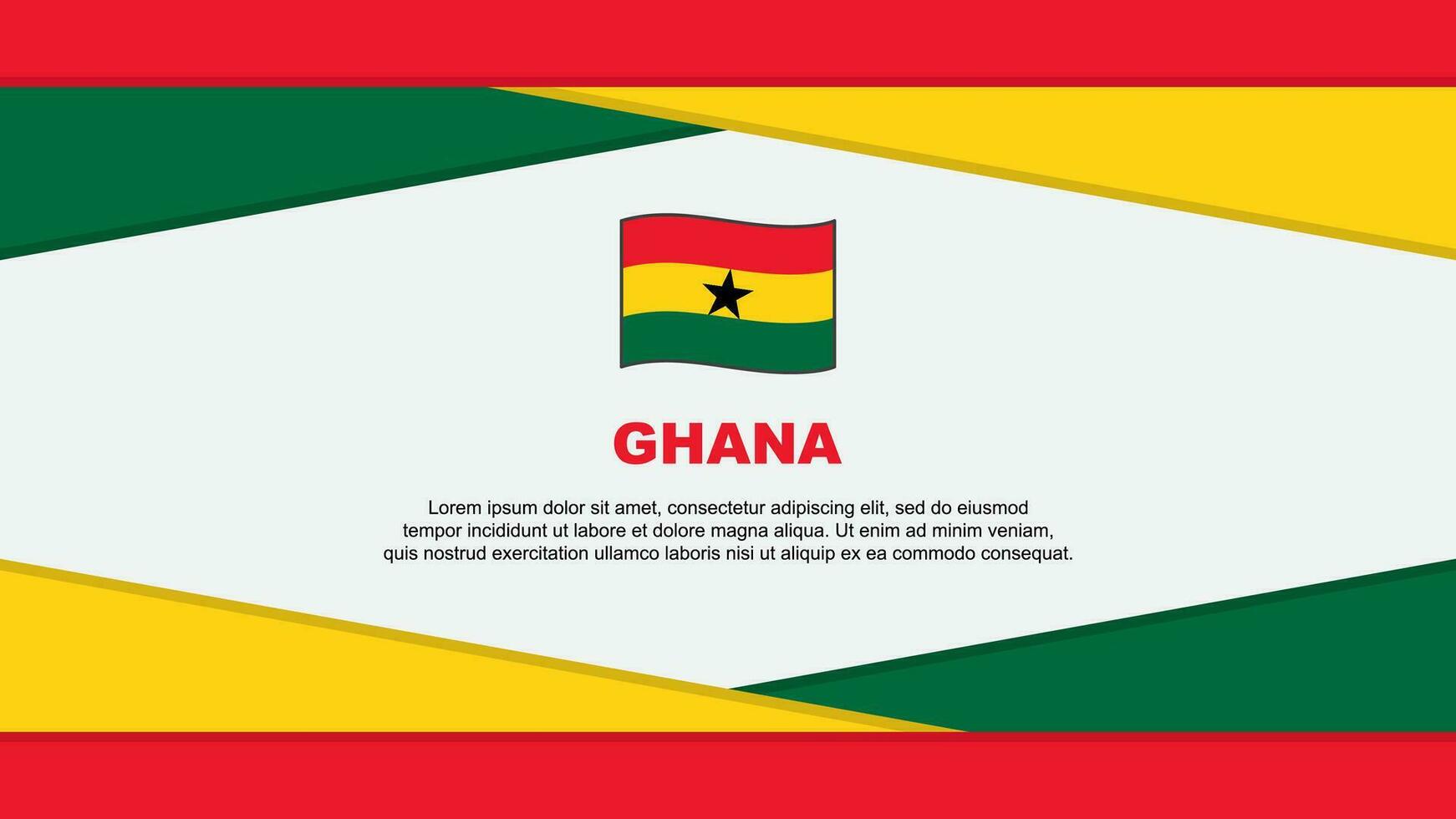 ghana flagga abstrakt bakgrund design mall. ghana oberoende dag baner tecknad serie vektor illustration. ghana vektor