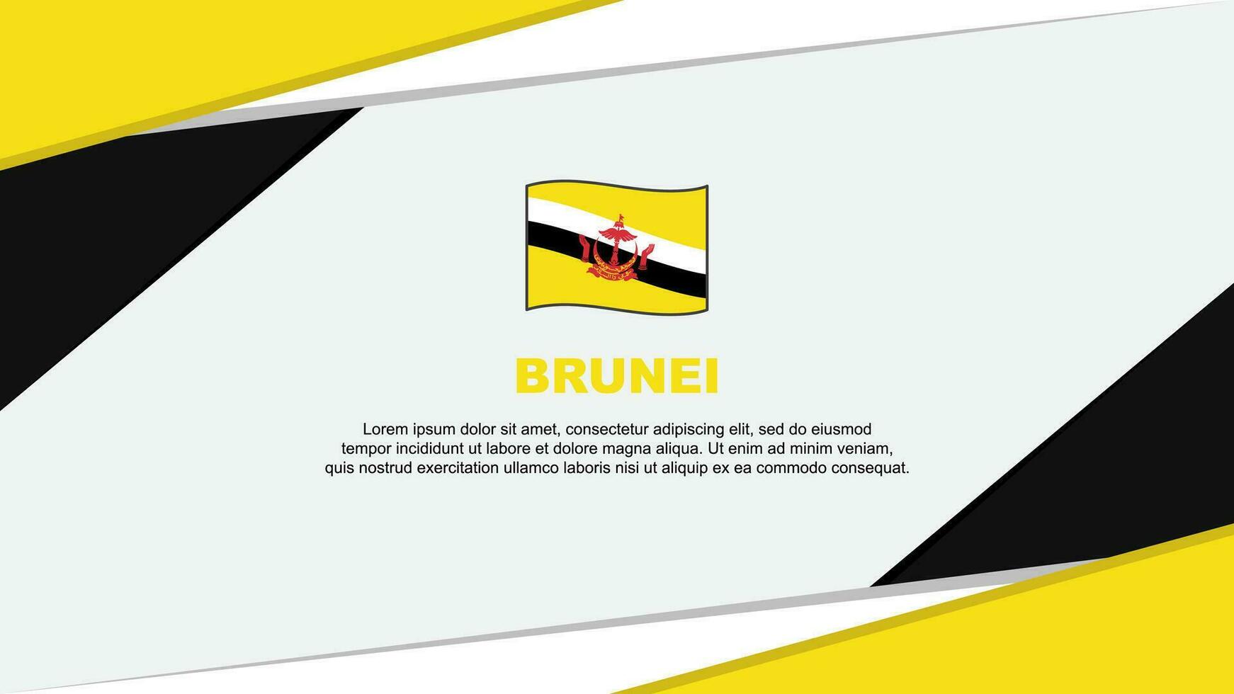 brunei Flagge abstrakt Hintergrund Design Vorlage. brunei Unabhängigkeit Tag Banner Karikatur Vektor Illustration. brunei Hintergrund