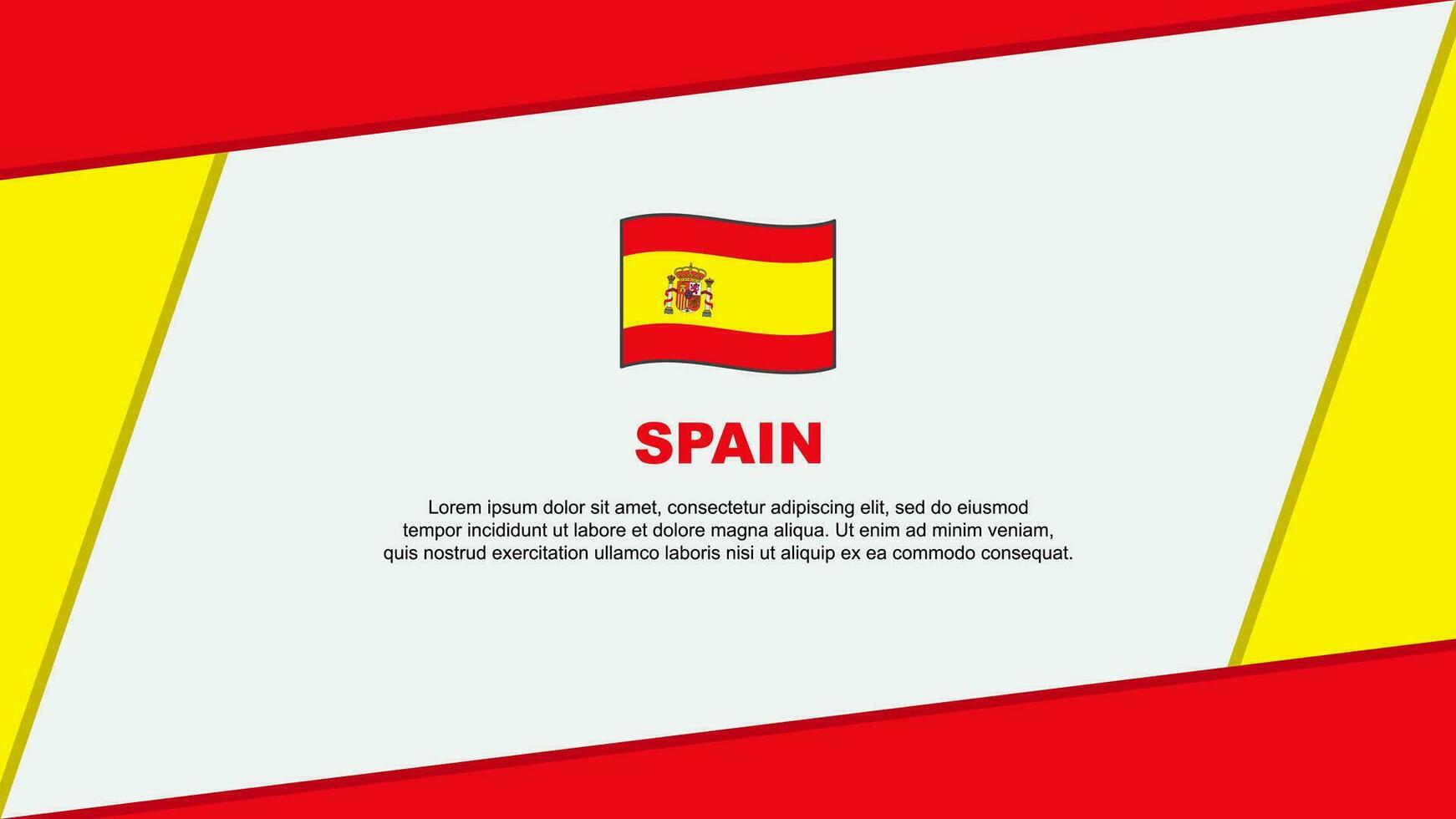 Spanien flagga abstrakt bakgrund design mall. Spanien oberoende dag baner tecknad serie vektor illustration. Spanien baner