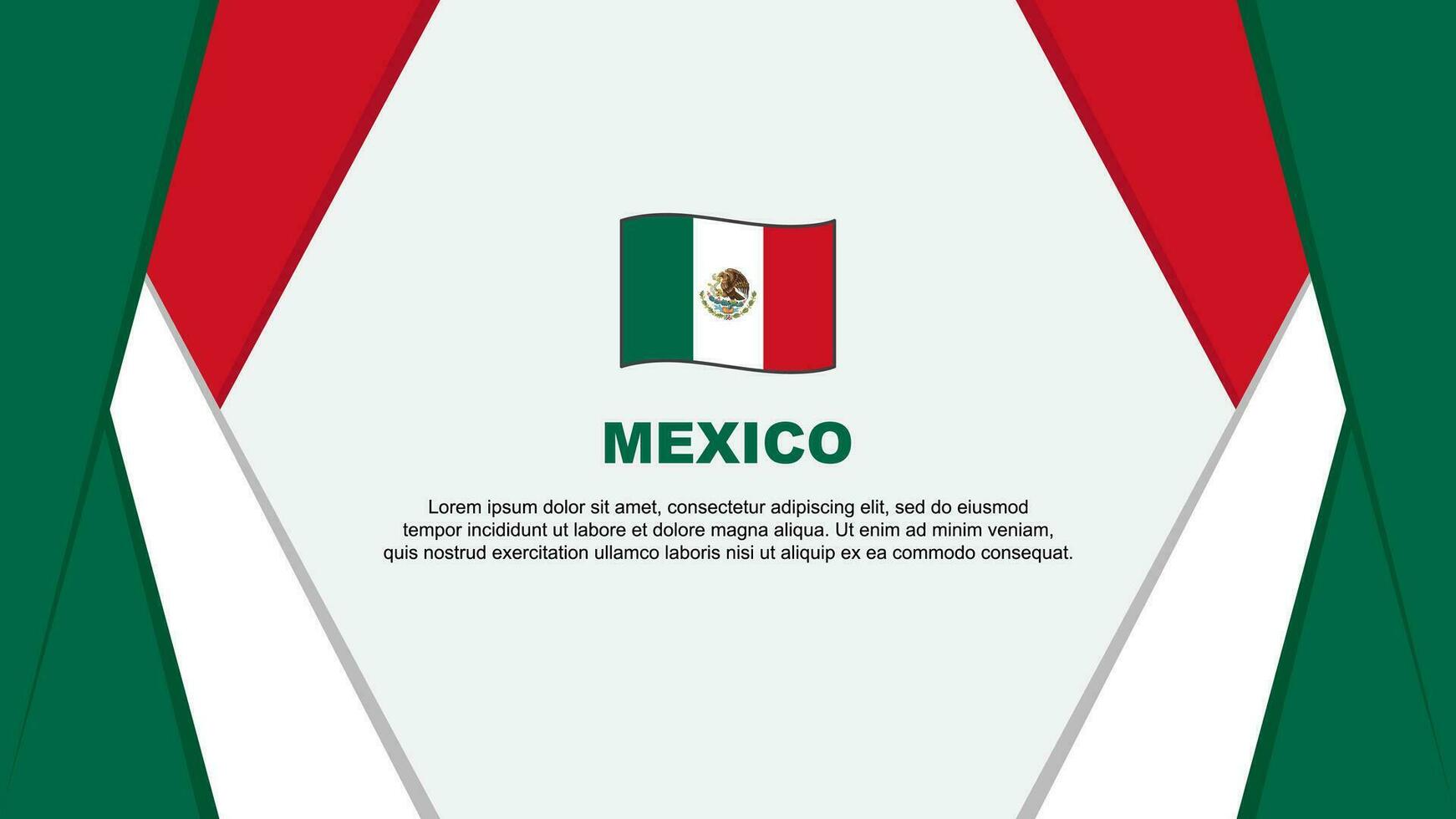 mexico flagga abstrakt bakgrund design mall. mexico oberoende dag baner tecknad serie vektor illustration. mexico bakgrund