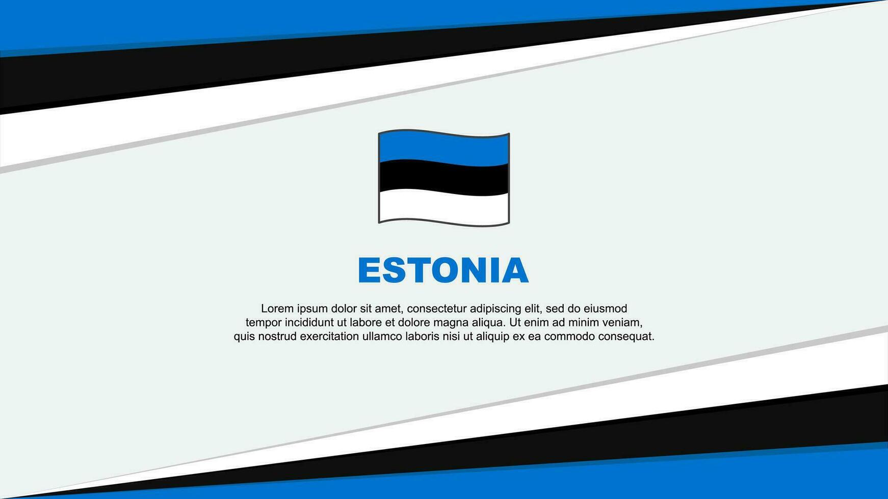 Estland Flagge abstrakt Hintergrund Design Vorlage. Estland Unabhängigkeit Tag Banner Karikatur Vektor Illustration. Estland Flagge