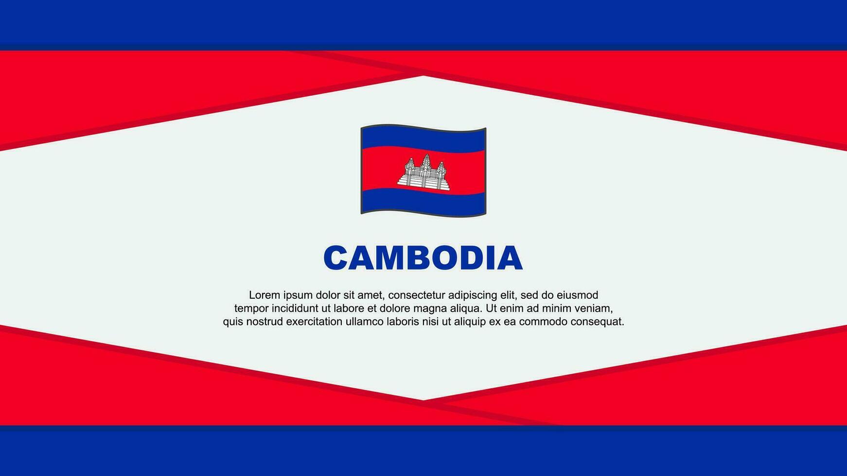 cambodia flagga abstrakt bakgrund design mall. cambodia oberoende dag baner tecknad serie vektor illustration. cambodia vektor