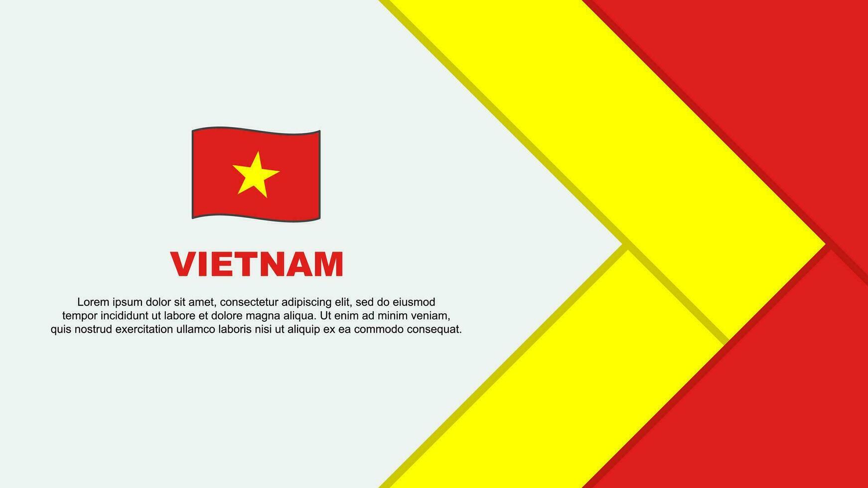 Vietnam Flagge abstrakt Hintergrund Design Vorlage. Vietnam Unabhängigkeit Tag Banner Karikatur Vektor Illustration. Vietnam Karikatur