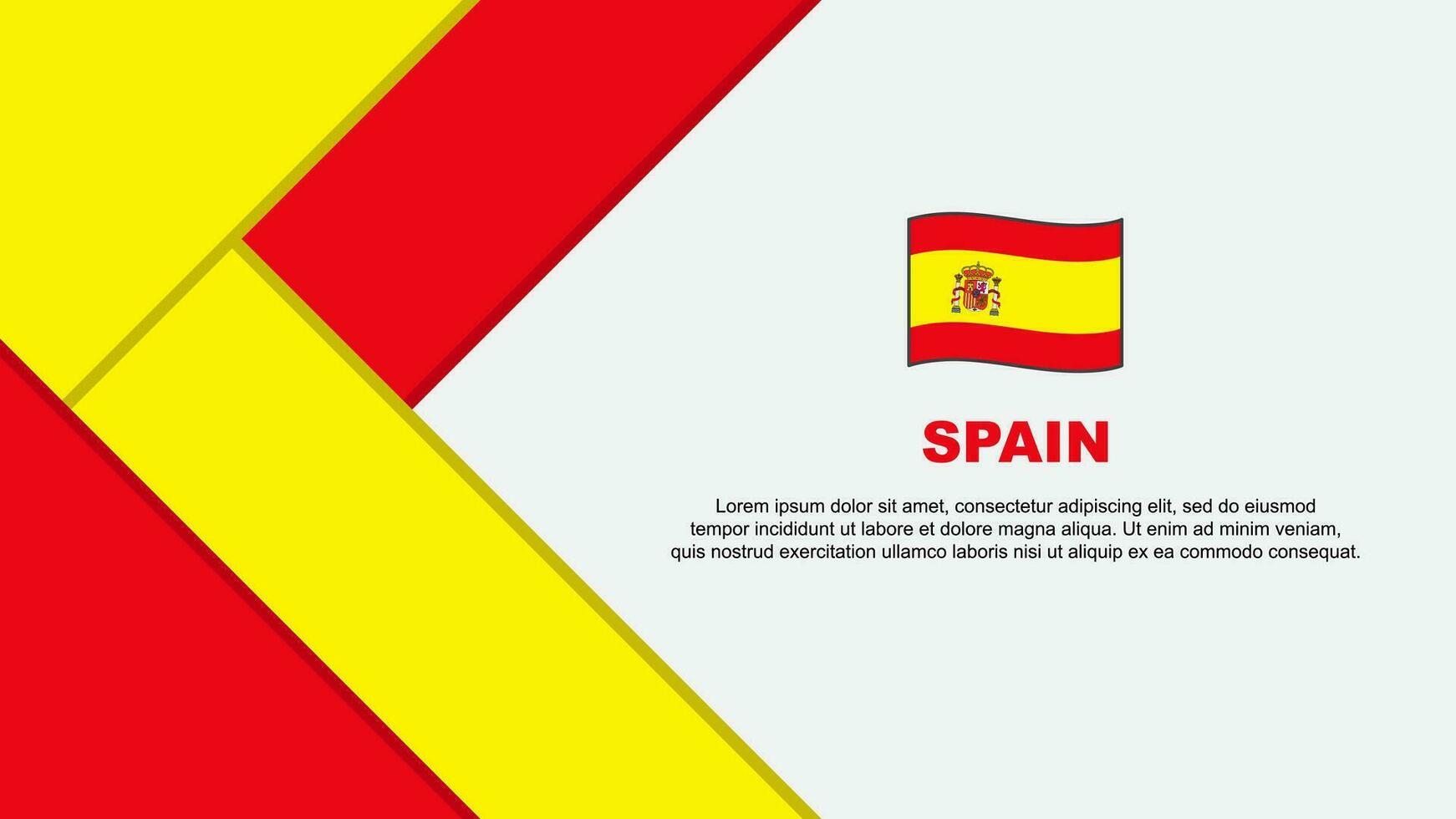 Spanien Flagge abstrakt Hintergrund Design Vorlage. Spanien Unabhängigkeit Tag Banner Karikatur Vektor Illustration. Spanien Illustration