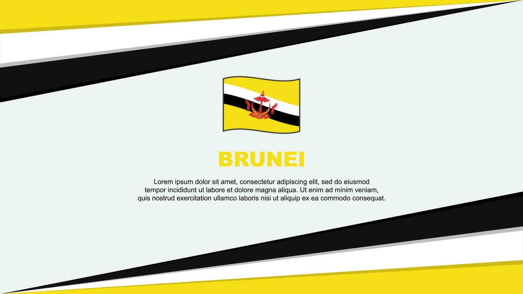 brunei flagga abstrakt bakgrund design mall. brunei oberoende dag baner tecknad serie vektor illustration. brunei flagga