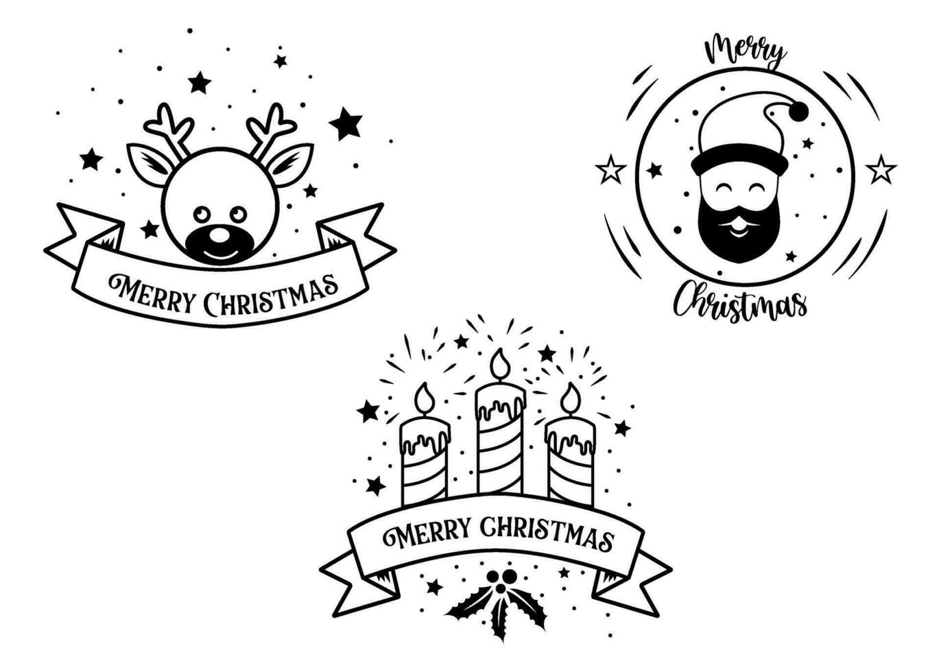 fröhlich Weihnachten und glücklich Neu Jahr Aufkleber Vektor Illustration isoliert auf Weiß