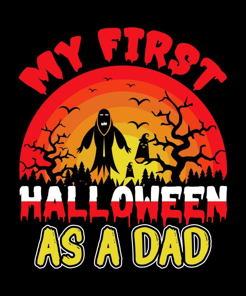meine zuerst Halloween wie ein Papa t Hemd Design kostenlos Vektor