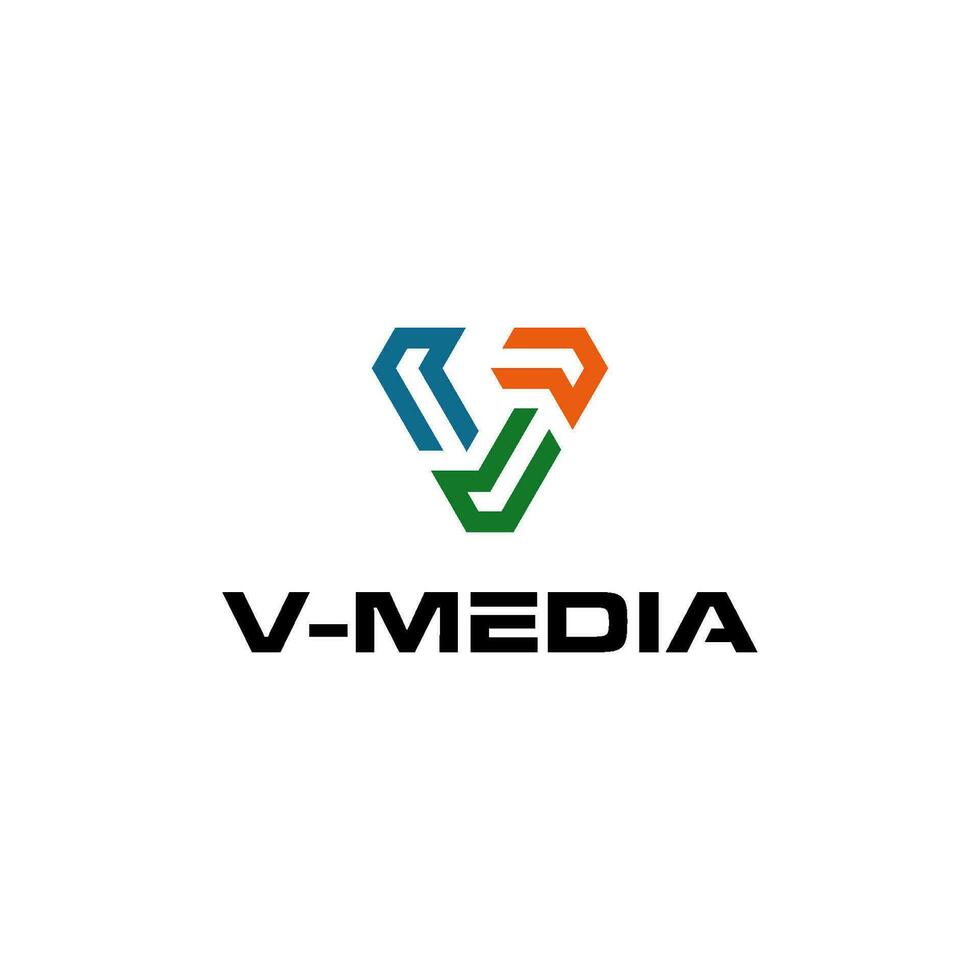 modern brev v media vektor design