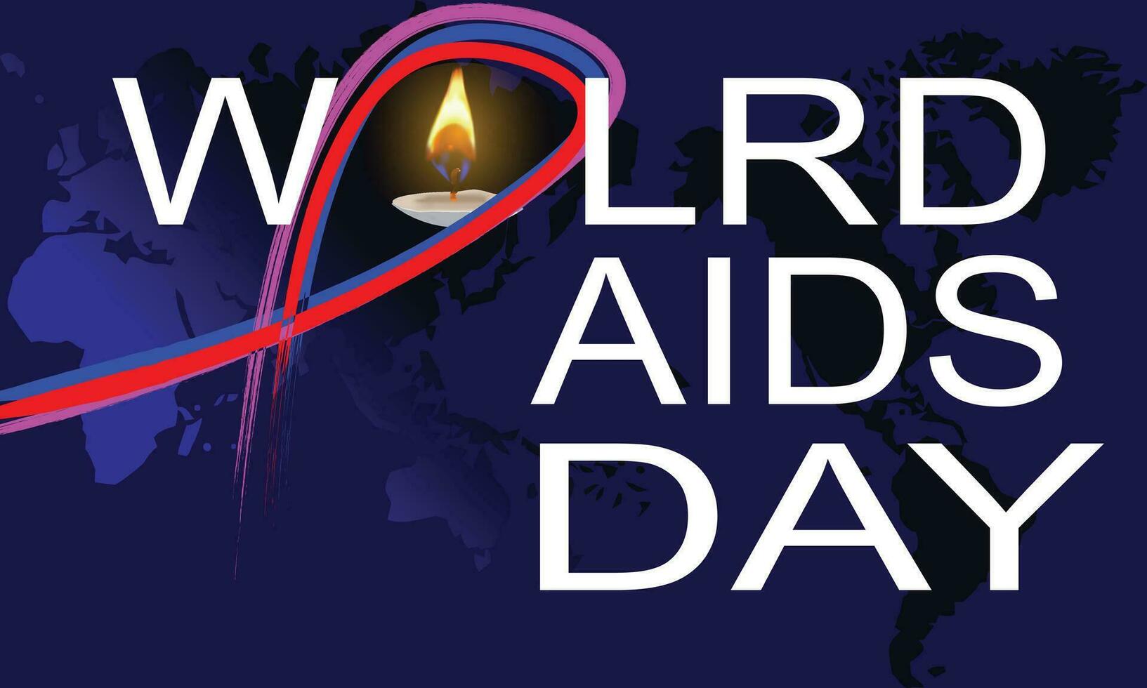 Licht von Kerze auf bunt Band Bürste, 1 Dezember, Welt AIDS Tag, bunt Neon- Gradient vektor
