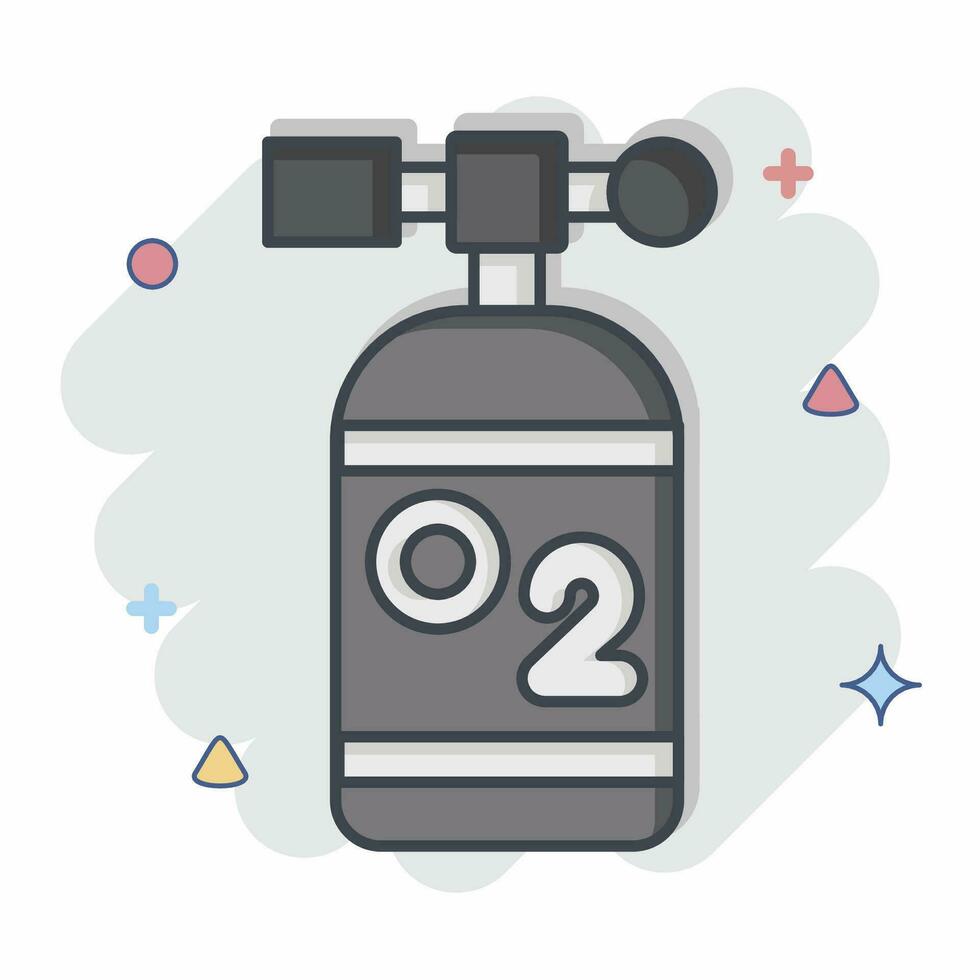 Symbol Sauerstoff Panzer. verbunden zu Biochemie Symbol. Comic Stil. einfach Design editierbar. einfach Illustration vektor