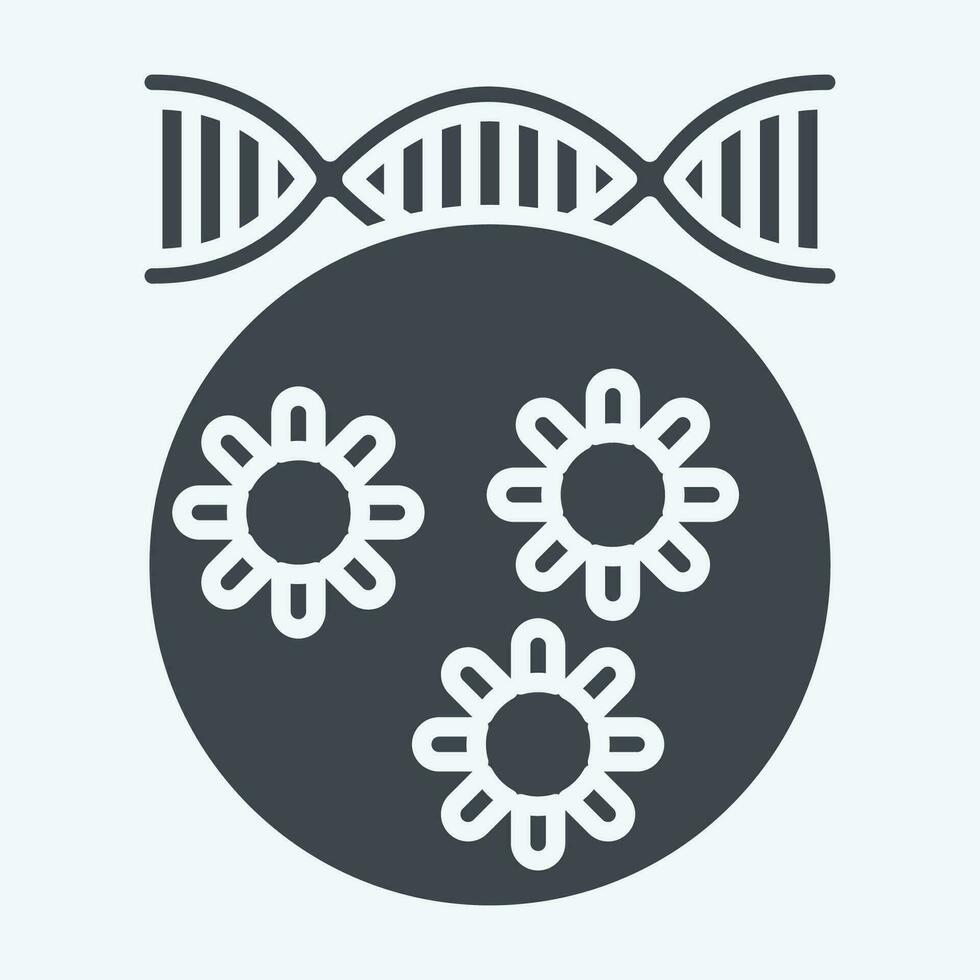ikon bakterie. relaterad till biokemi symbol. glyf stil. enkel design redigerbar. enkel illustration vektor