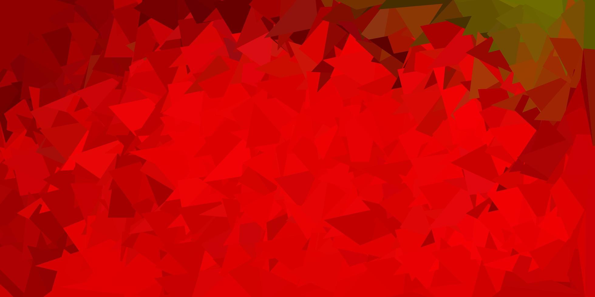 dunkelgrüne, rote Vektordreieck-Mosaikschablone. vektor