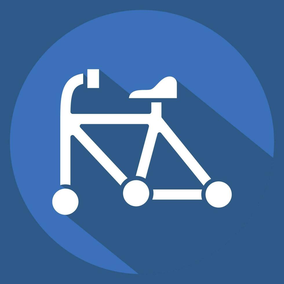 Symbol Rahmen verbunden zu Fahrrad Symbol. lange Schatten Stil. einfach Design editierbar. einfach Illustration vektor