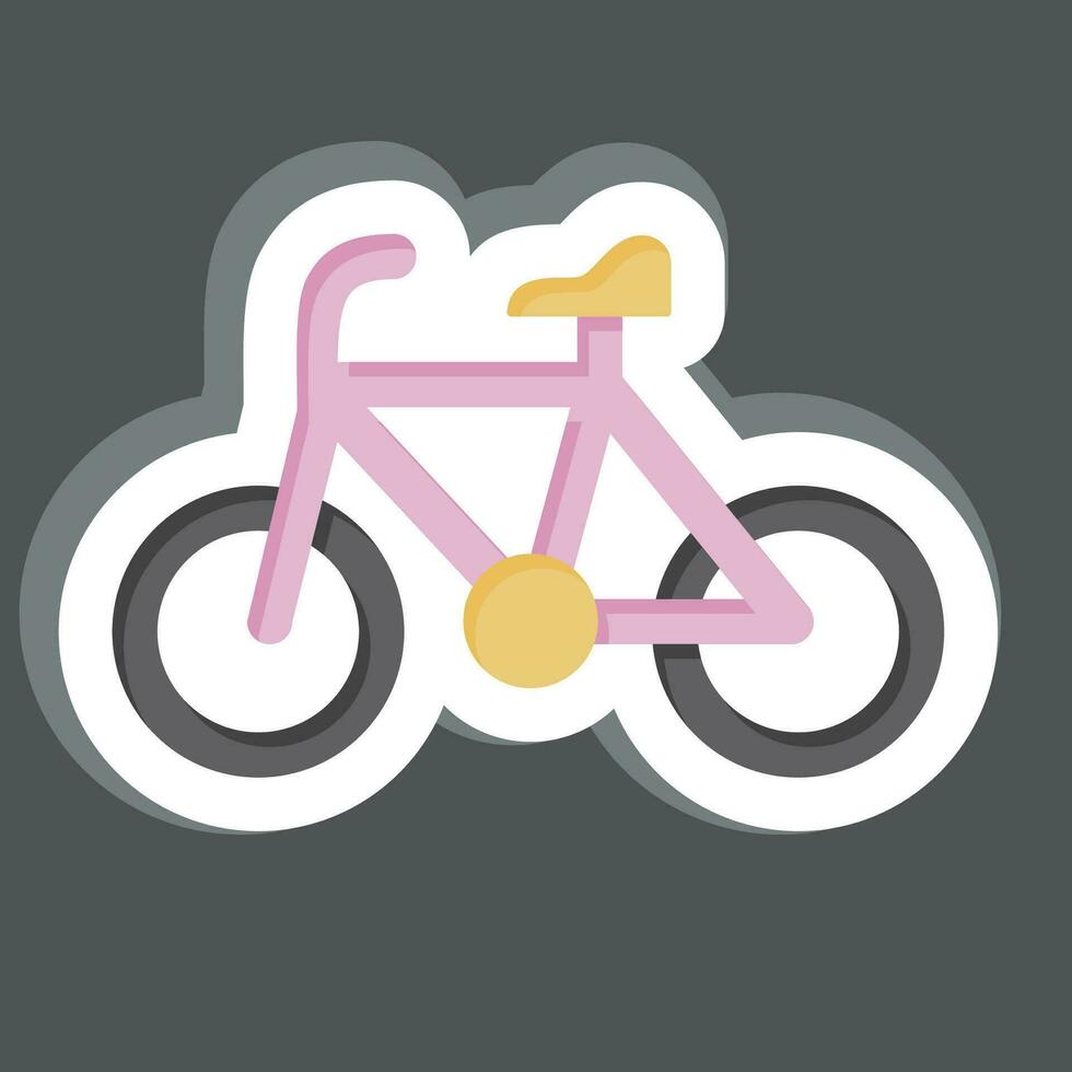 Aufkleber Fahrrad verbunden zu Fahrrad Symbol. einfach Design editierbar. einfach Illustration vektor