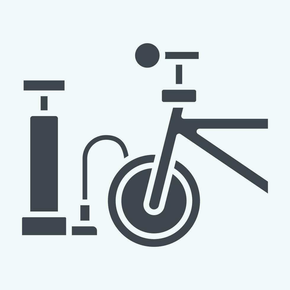 ikon luft pump relaterad till cykel symbol. glyf stil. enkel design redigerbar. enkel illustration vektor