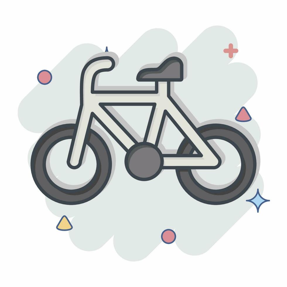 Symbol Fahrrad verbunden zu Fahrrad Symbol. Comic Stil. einfach Design editierbar. einfach Illustration vektor