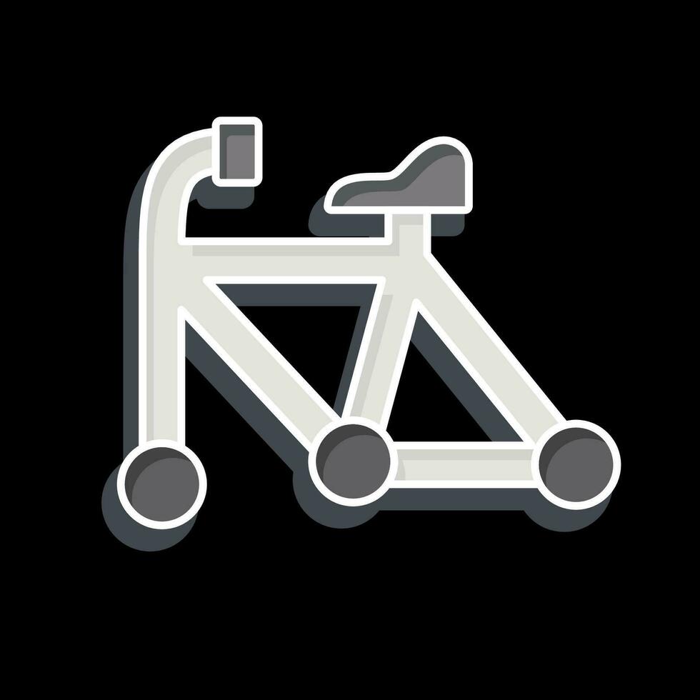 Symbol Rahmen verbunden zu Fahrrad Symbol. glänzend Stil. einfach Design editierbar. einfach Illustration vektor