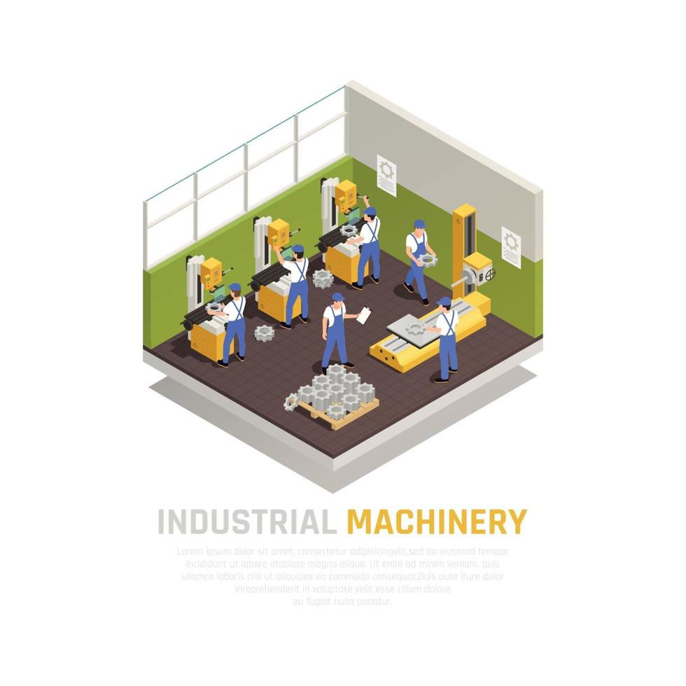 isometrische Konzeptvektorillustration für Industriemaschinen vektor